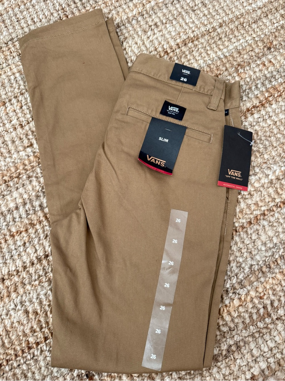 Vans Slim Chinos in Tan Brown